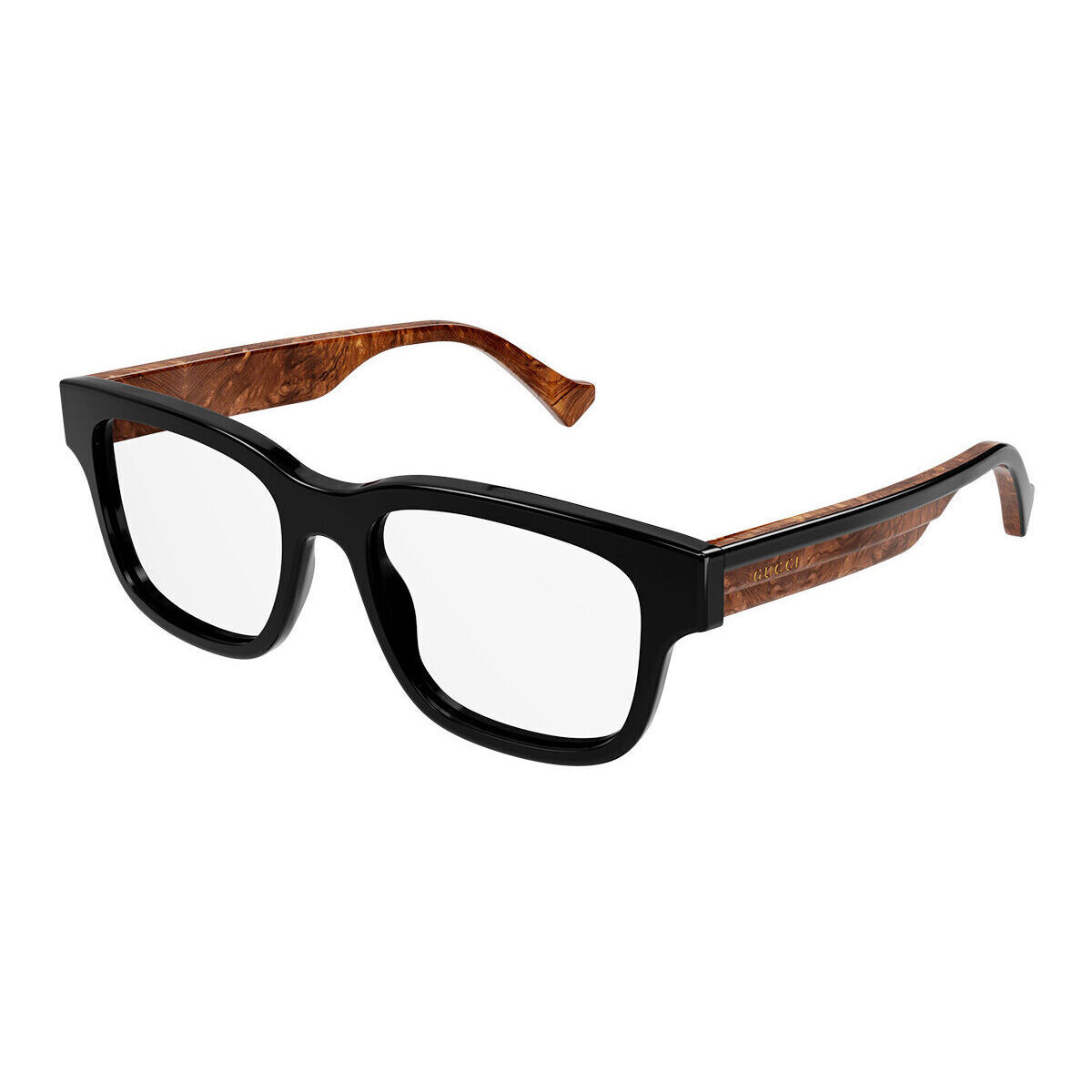Gucci Gg1303o Eyeglasses Black Brown Acetate/Metal Square